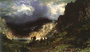Albert Bierstadt Storm in the Rocky Mountains, Mt Rosalie oil painting on canvas